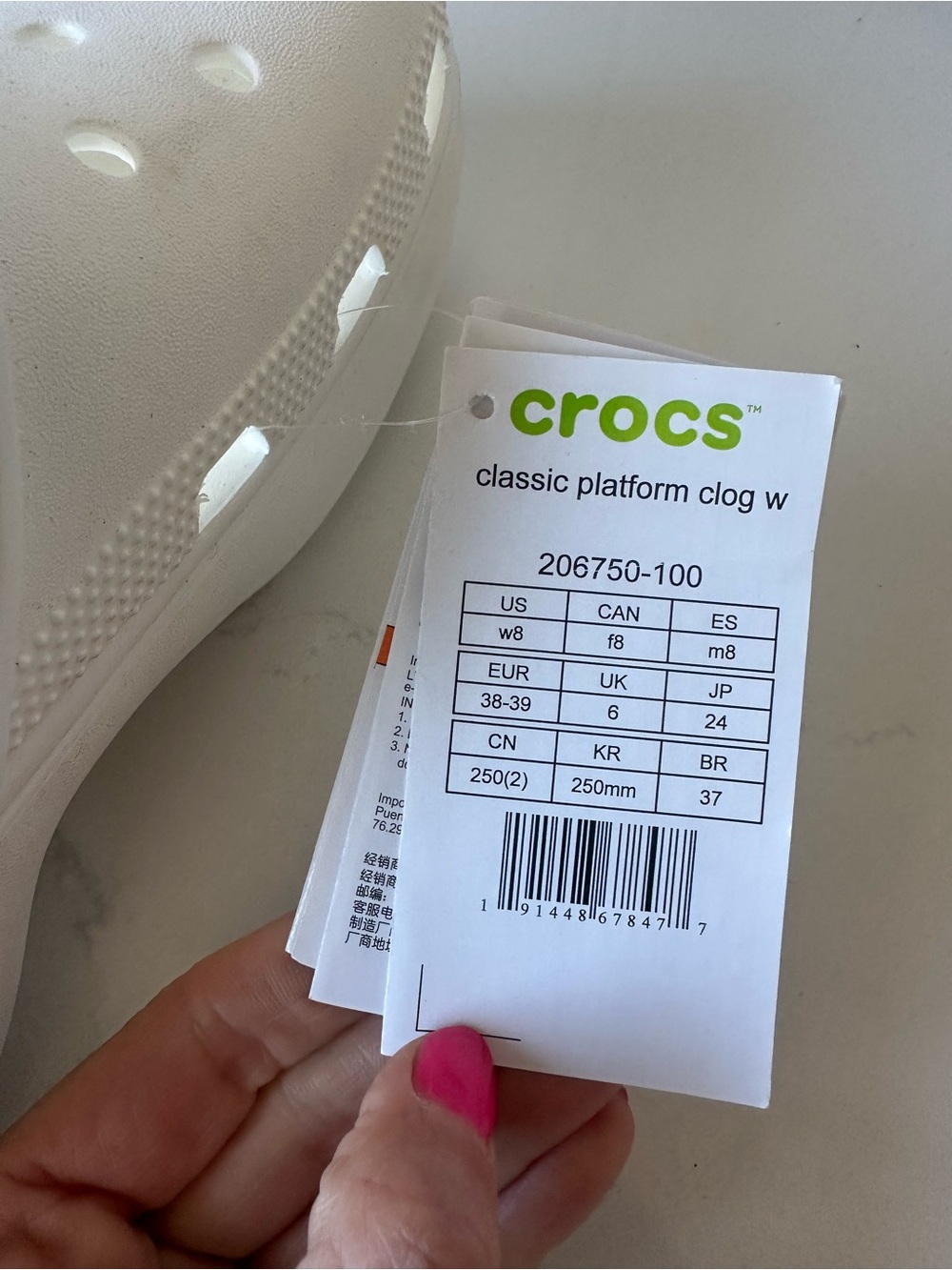 NWT Crocs Classic Platform Clog White - Picture 7 of 7